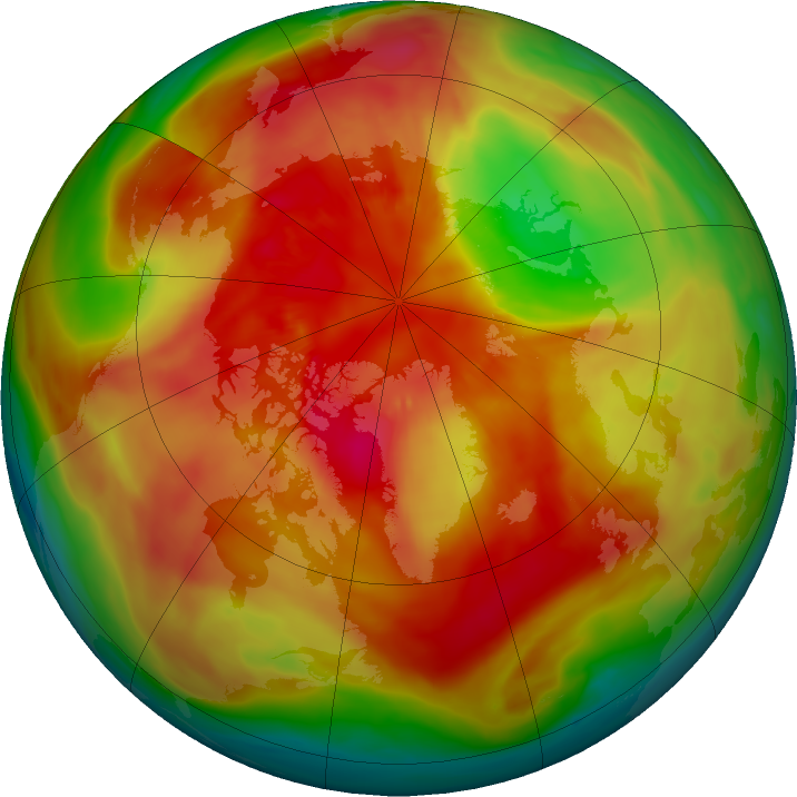 Arctic ozone map for 08 March 2018